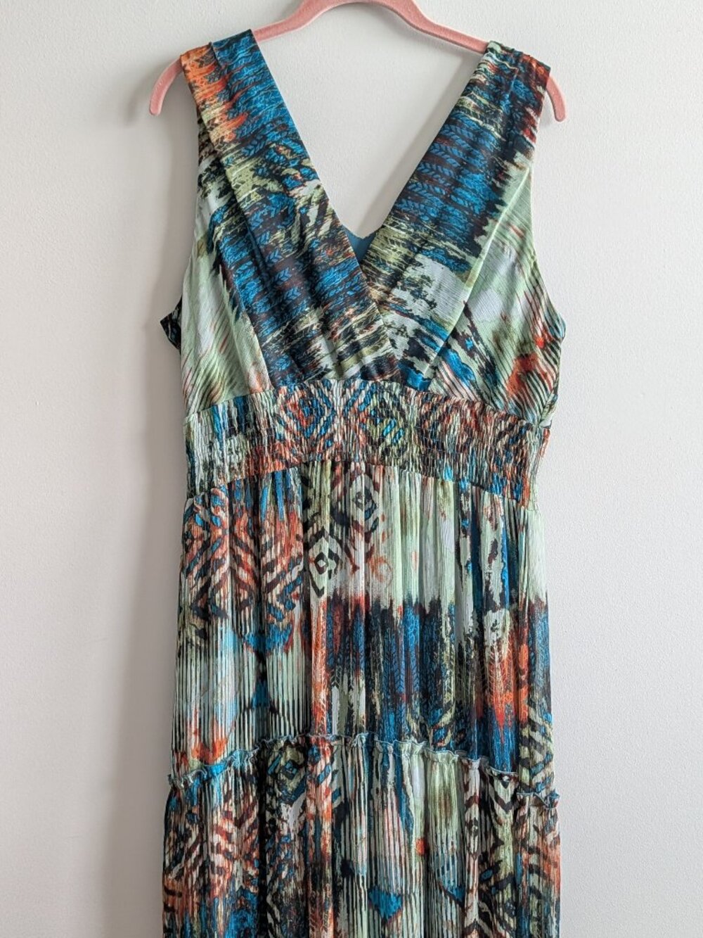 Chris McLaughlin Women Maxi Dress Size 18 Sleeveless Boho Beach Resort